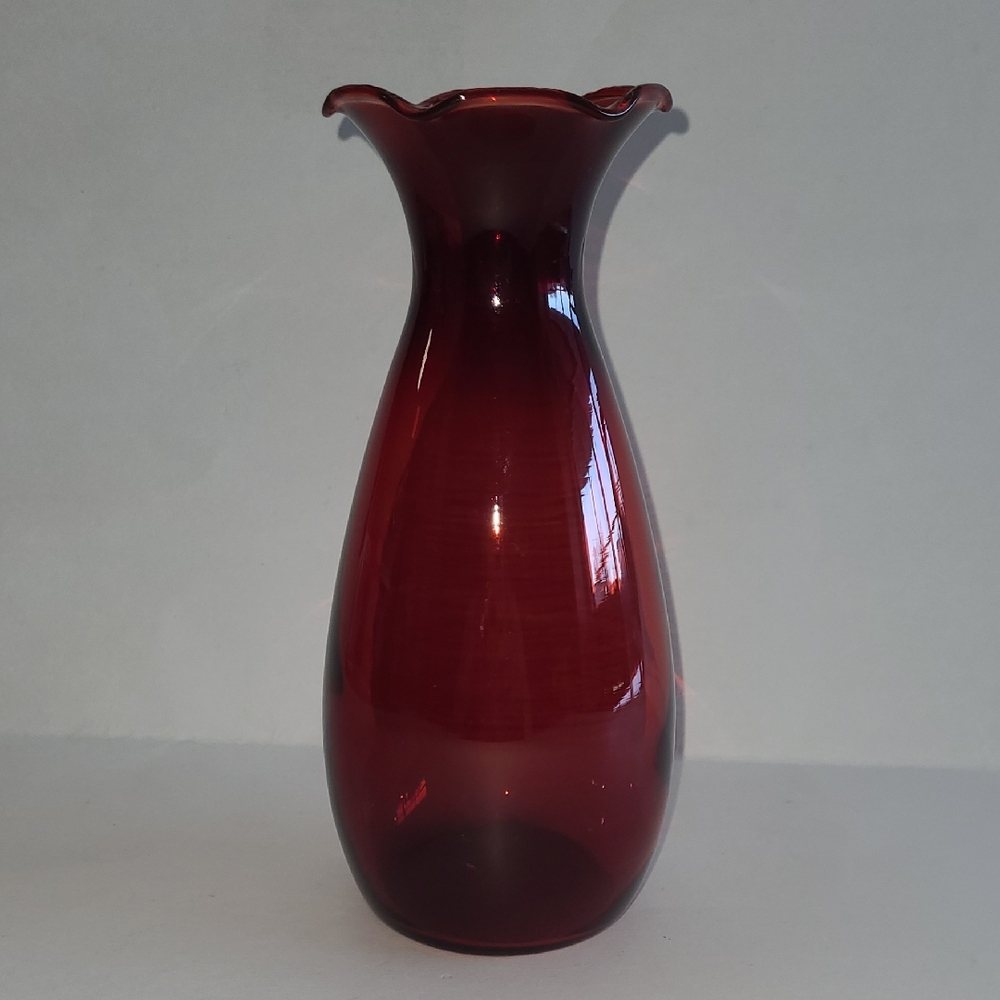 Vintage Anchor Hocking Ruffle Rim Vase